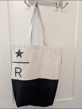 Starbucks Reserve Canvas Two-Tone Star Tote Bag in Natural and Black